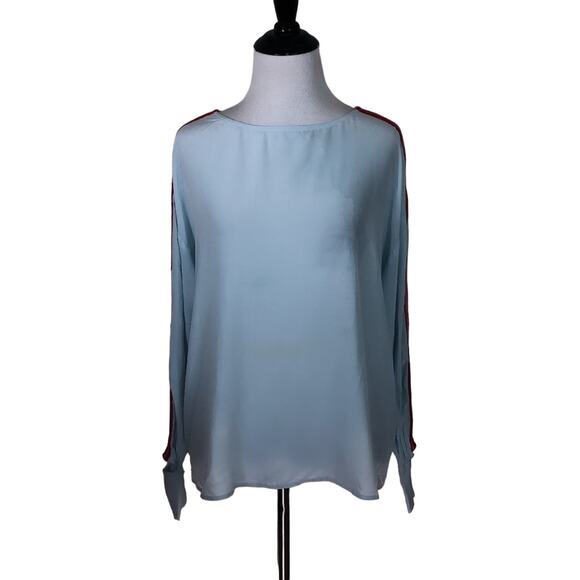 Sandro Lucienne Blue Striped Cutout Top - Picture 7 of 11